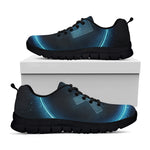 Blue Sagittarius Zodiac Sign Print Black Sneakers