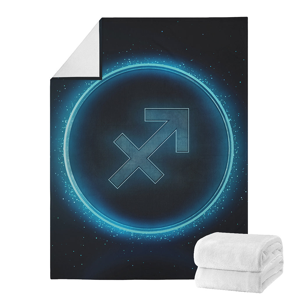 Blue Sagittarius Zodiac Sign Print Blanket