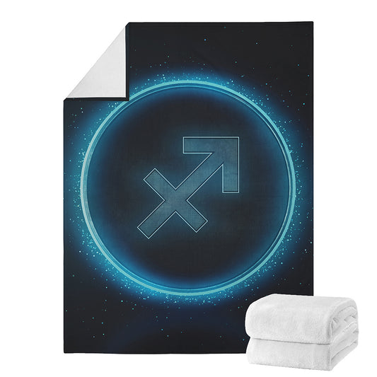 Blue Sagittarius Zodiac Sign Print Blanket