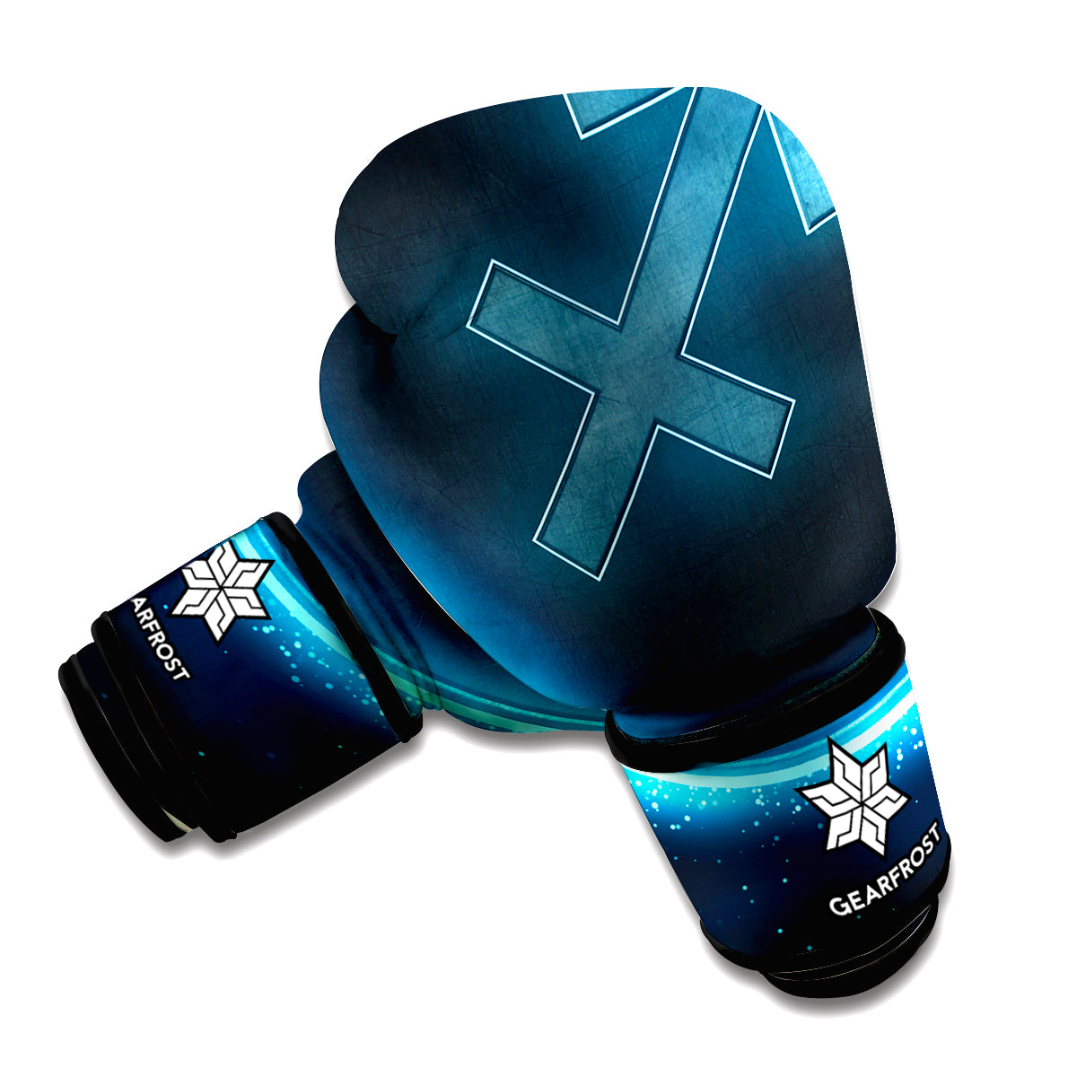 Blue Sagittarius Zodiac Sign Print Boxing Gloves