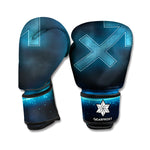 Blue Sagittarius Zodiac Sign Print Boxing Gloves