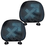 Blue Sagittarius Zodiac Sign Print Car Headrest Covers