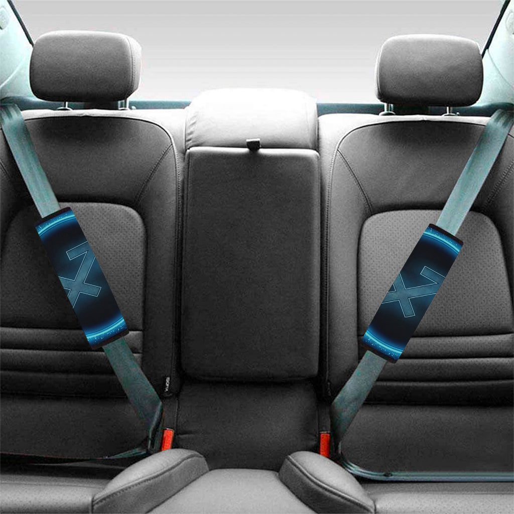 Blue Sagittarius Zodiac Sign Print Car Seat Belt Covers