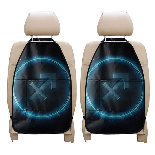 Blue Sagittarius Zodiac Sign Print Car Seat Organizers