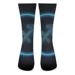 Blue Sagittarius Zodiac Sign Print Crew Socks