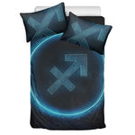 Blue Sagittarius Zodiac Sign Print Duvet Cover Bedding Set