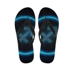 Blue Sagittarius Zodiac Sign Print Flip Flops
