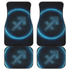 Blue Sagittarius Zodiac Sign Print Front and Back Car Floor Mats