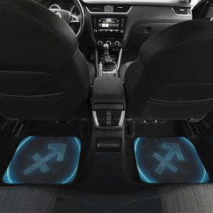 Blue Sagittarius Zodiac Sign Print Front and Back Car Floor Mats