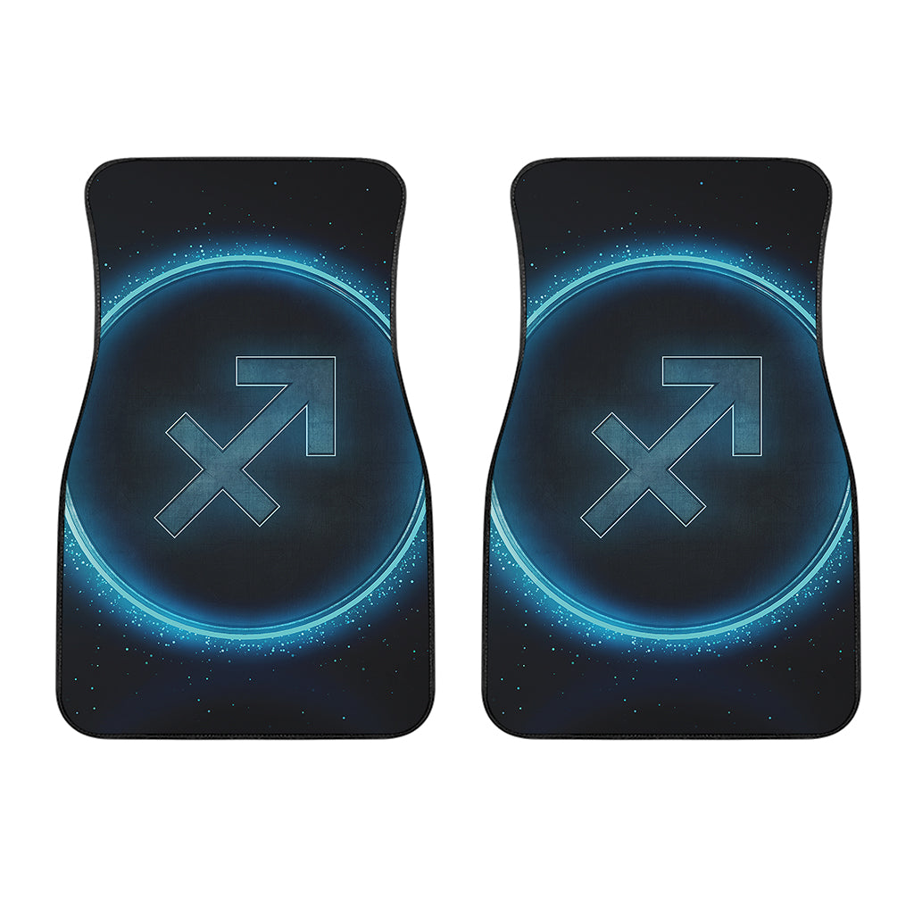 Blue Sagittarius Zodiac Sign Print Front Car Floor Mats