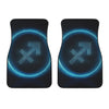 Blue Sagittarius Zodiac Sign Print Front Car Floor Mats