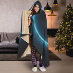 Blue Sagittarius Zodiac Sign Print Hooded Blanket