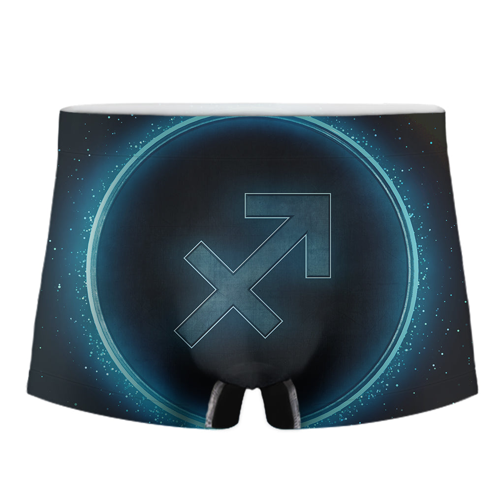 Blue Sagittarius Zodiac Sign Print Men's Boxer Briefs