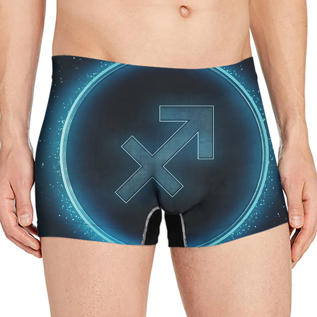 Blue Sagittarius Zodiac Sign Print Men's Boxer Briefs