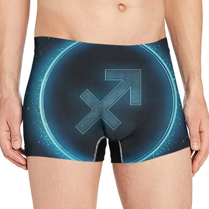 Blue Sagittarius Zodiac Sign Print Men's Boxer Briefs