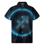Blue Sagittarius Zodiac Sign Print Men's Short Sleeve Shirt