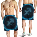 Blue Sagittarius Zodiac Sign Print Men's Shorts