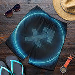 Blue Sagittarius Zodiac Sign Print Men's Shorts