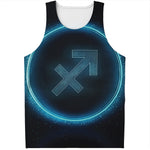 Blue Sagittarius Zodiac Sign Print Men's Tank Top