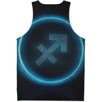 Blue Sagittarius Zodiac Sign Print Men's Tank Top