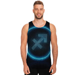 Blue Sagittarius Zodiac Sign Print Men's Tank Top