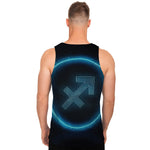 Blue Sagittarius Zodiac Sign Print Men's Tank Top