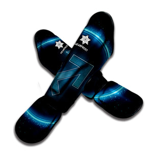 Blue Sagittarius Zodiac Sign Print Muay Thai Shin Guard