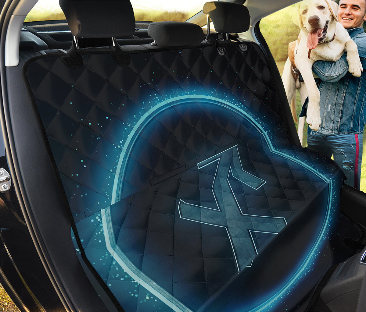 Blue Sagittarius Zodiac Sign Print Pet Car Back Seat Cover