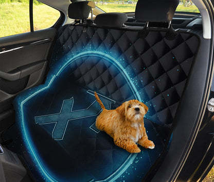 Blue Sagittarius Zodiac Sign Print Pet Car Back Seat Cover