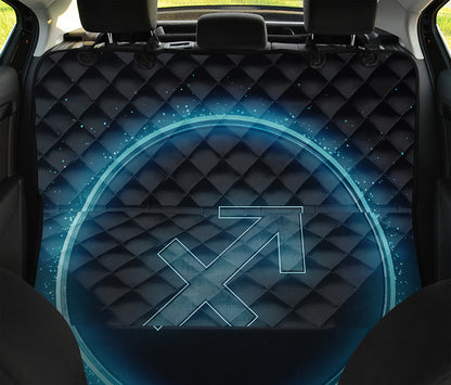 Blue Sagittarius Zodiac Sign Print Pet Car Back Seat Cover