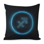 Blue Sagittarius Zodiac Sign Print Pillow Cover
