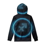 Blue Sagittarius Zodiac Sign Print Pullover Hoodie