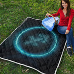 Blue Sagittarius Zodiac Sign Print Quilt