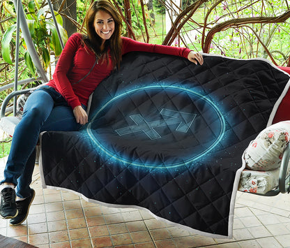 Blue Sagittarius Zodiac Sign Print Quilt