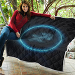 Blue Sagittarius Zodiac Sign Print Quilt