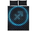 Blue Sagittarius Zodiac Sign Print Quilt Bed Set