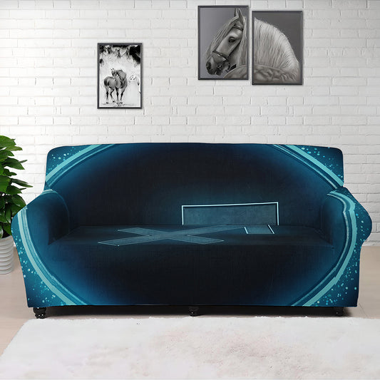 Blue Sagittarius Zodiac Sign Print Sofa Cover