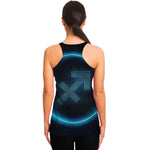 Blue Sagittarius Zodiac Sign Print Women's Racerback Tank Top