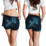 Blue Sagittarius Zodiac Sign Print Women's Shorts