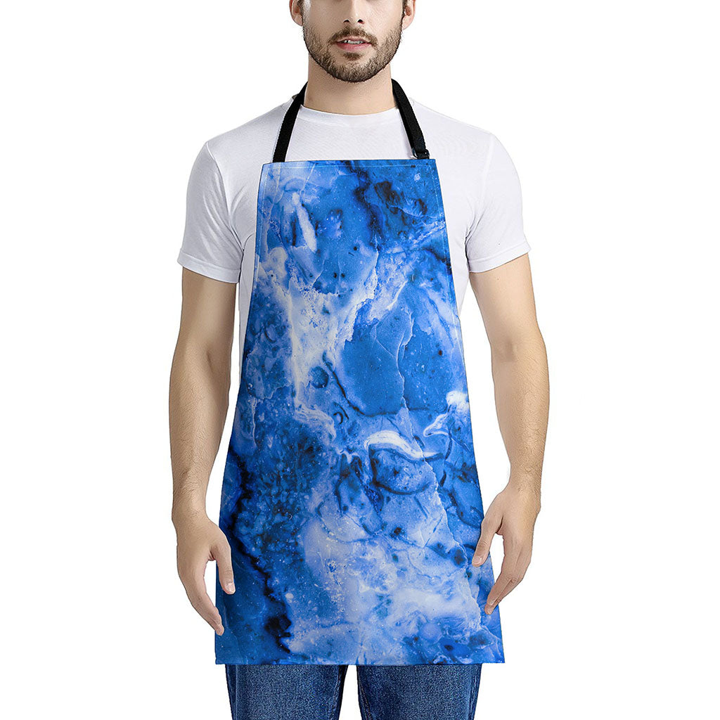 Blue Sapphire Marble Print Apron