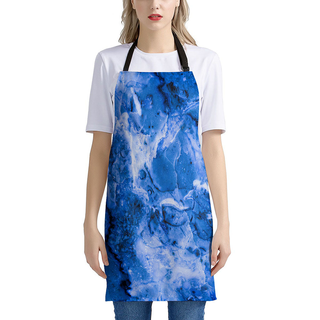 Blue Sapphire Marble Print Apron