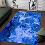 Blue Sapphire Marble Print Area Rug GearFrost