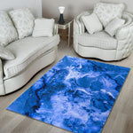 Blue Sapphire Marble Print Area Rug GearFrost