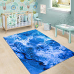 Blue Sapphire Marble Print Area Rug GearFrost