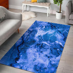Blue Sapphire Marble Print Area Rug GearFrost