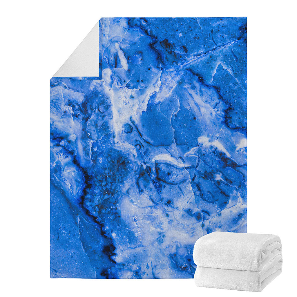 Blue Sapphire Marble Print Blanket