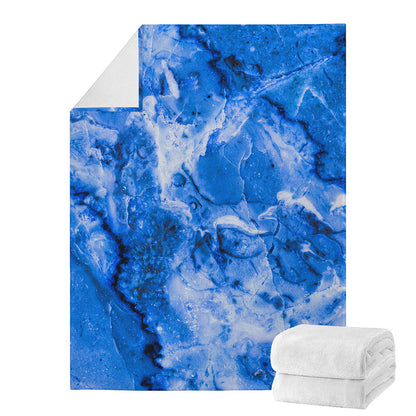 Blue Sapphire Marble Print Blanket