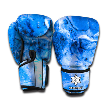 Blue Sapphire Marble Print Boxing Gloves