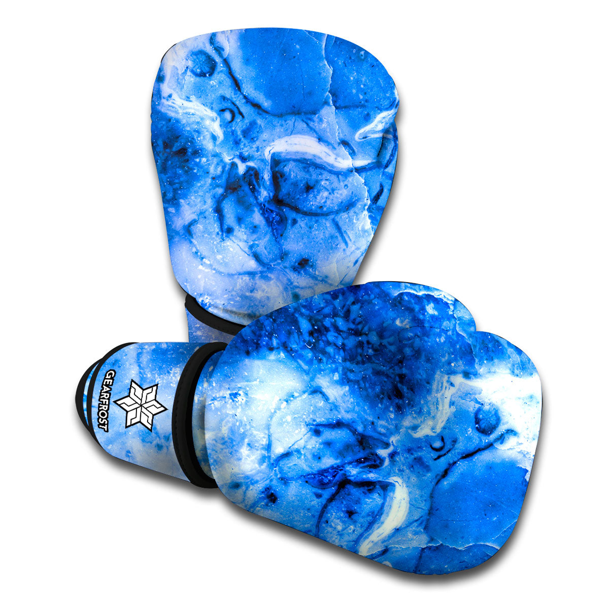 Blue Sapphire Marble Print Boxing Gloves