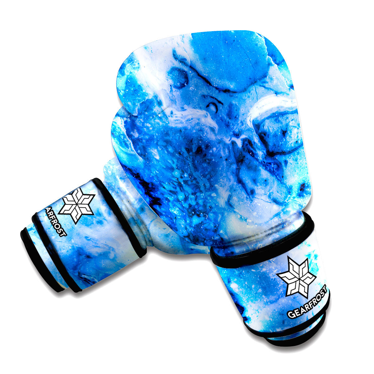 Blue Sapphire Marble Print Boxing Gloves
